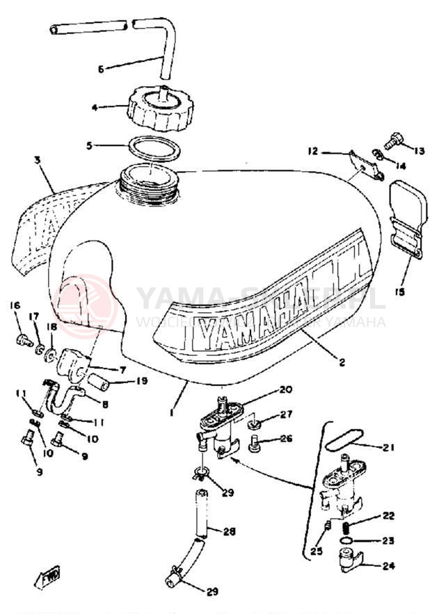 Schemat "zbiornik paliwa" do Yamaha YZ250E
