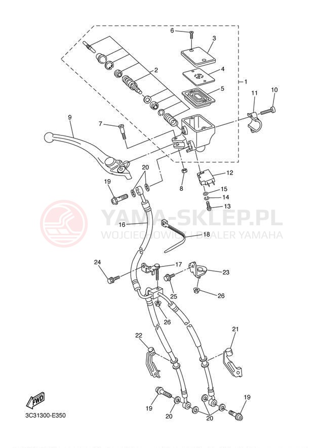 Schemat "Pompa hamulcowa przednia" do Yamaha FZ1 FZS10W/FZS10WC