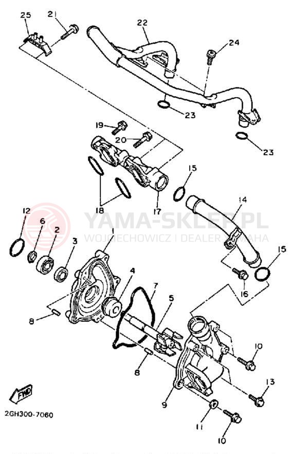 Schemat "Pompa wody" do Yamaha FZR1000TC/FZR1000T