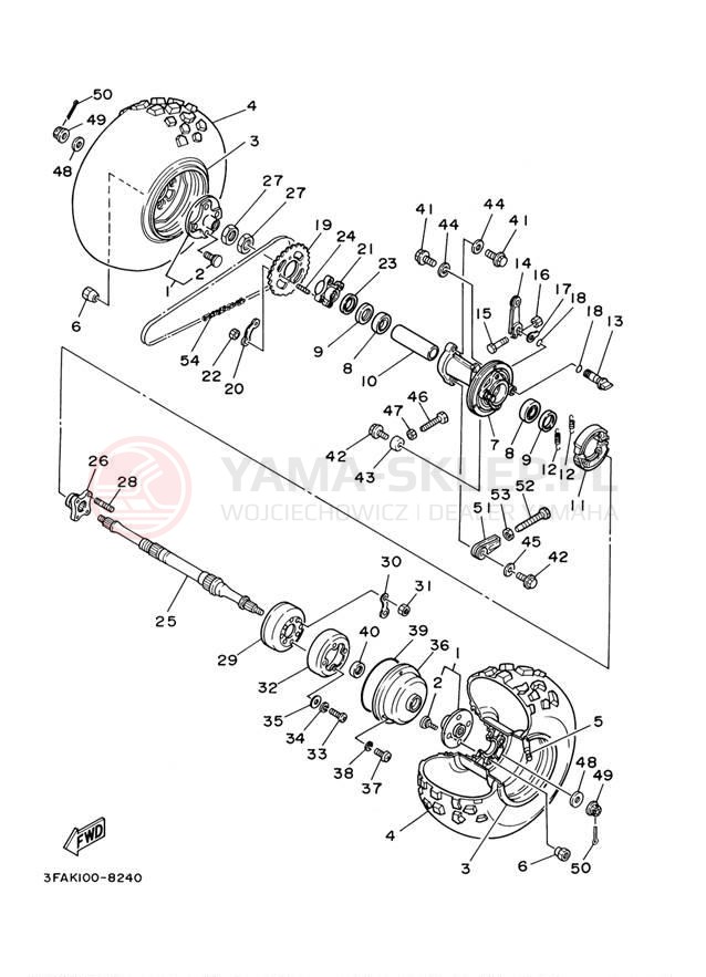 Schemat "Koło tył" do Yamaha BREEZE YFA1RC/YFA1R