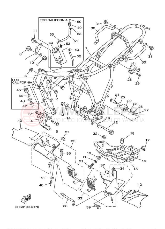 Schemat "rama" do Yamaha XT225 XT225TC/XT225T