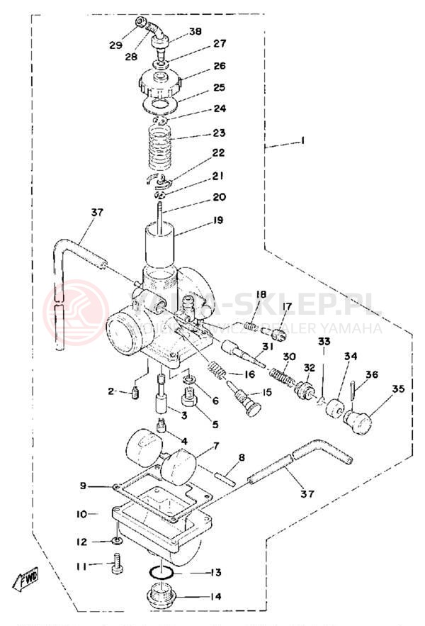 Schemat "Gaźnik" do Yamaha MX175F