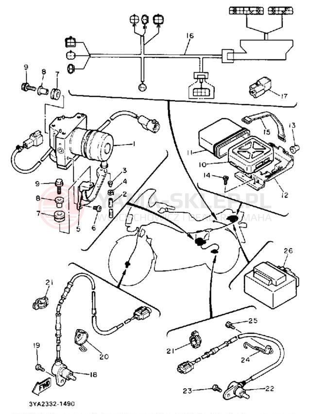 Schemat "układ elektryczny" do Yamaha FJ1200AEC/FJ1200AE