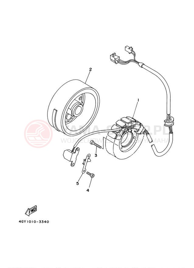 Schemat "prądnica" do Yamaha TTR250 TTR250M/TTR250MC