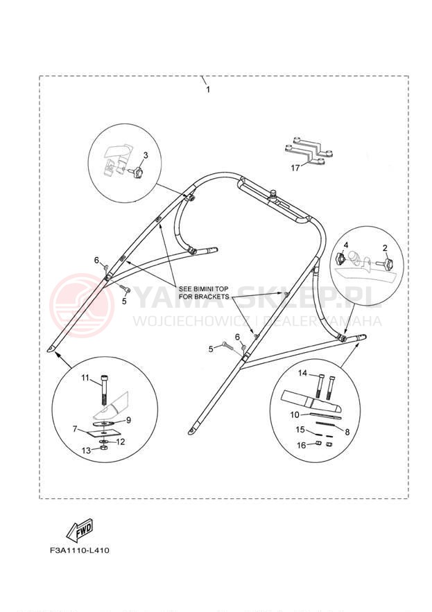Schemat "WAKEBOARD TOWER" do Yamaha AR190 EARLY RX1800AM/RX1800BM