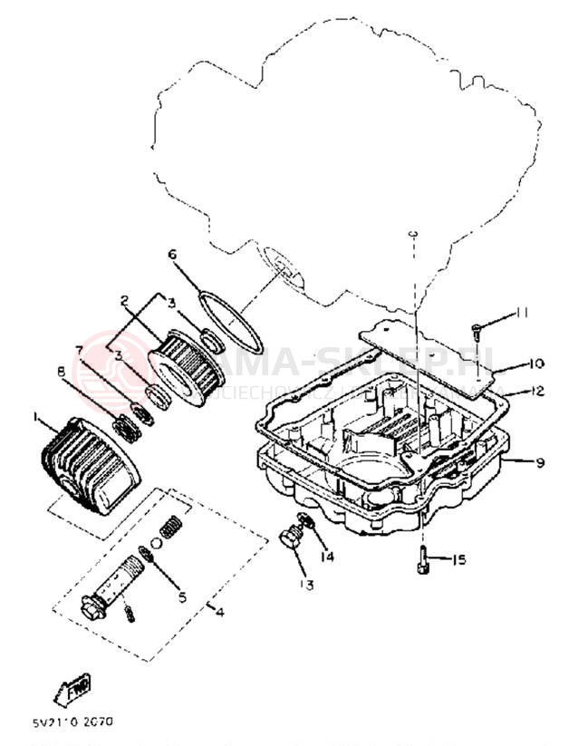 Schemat "Filtr oleju" do Yamaha XJ650J