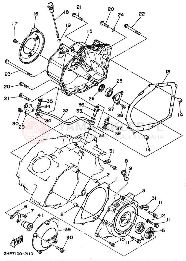 Schemat "Pokrywa silnika" do Yamaha MOTO-4 YFM350ERF