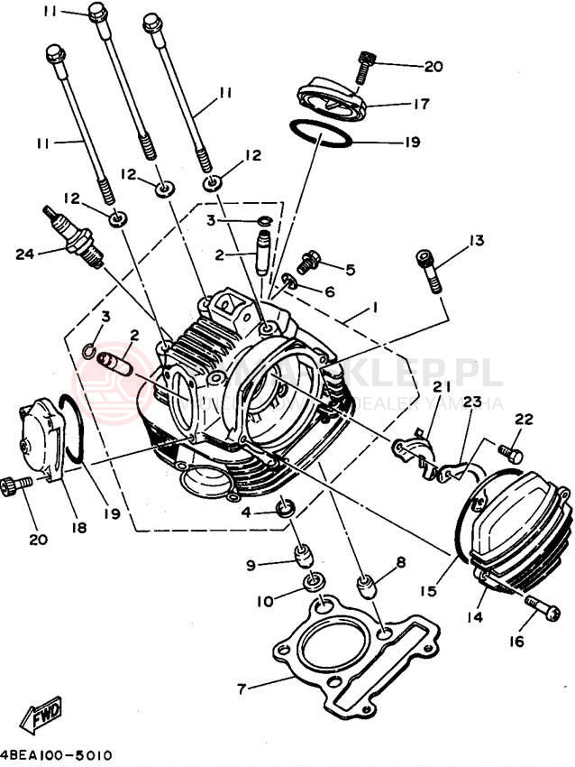 Schemat "głowica" do Yamaha SEROW XT225G/XT225GC