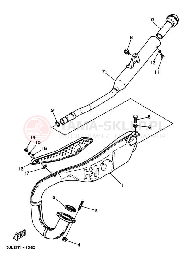 Schemat "Wydech końcowy" do Yamaha RT100J