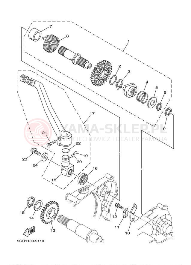Schemat "rozrusznik" do Yamaha YZ250 YZ250M1