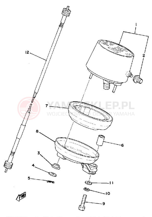 Schemat "Prędkościomierz" do Yamaha IT400F