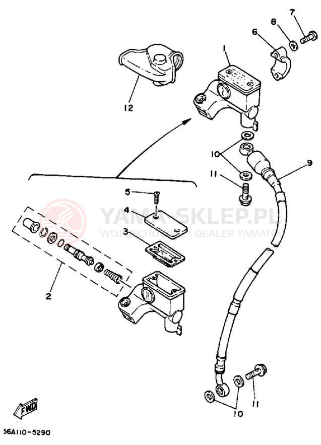 Schemat "Pompa hamulcowa przednia" do Yamaha YZ250 YZ250S