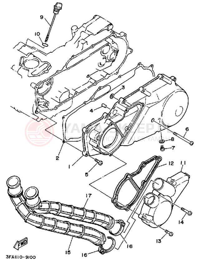 Schemat "Pokrywa silnika" do Yamaha BREEZE YFA1B