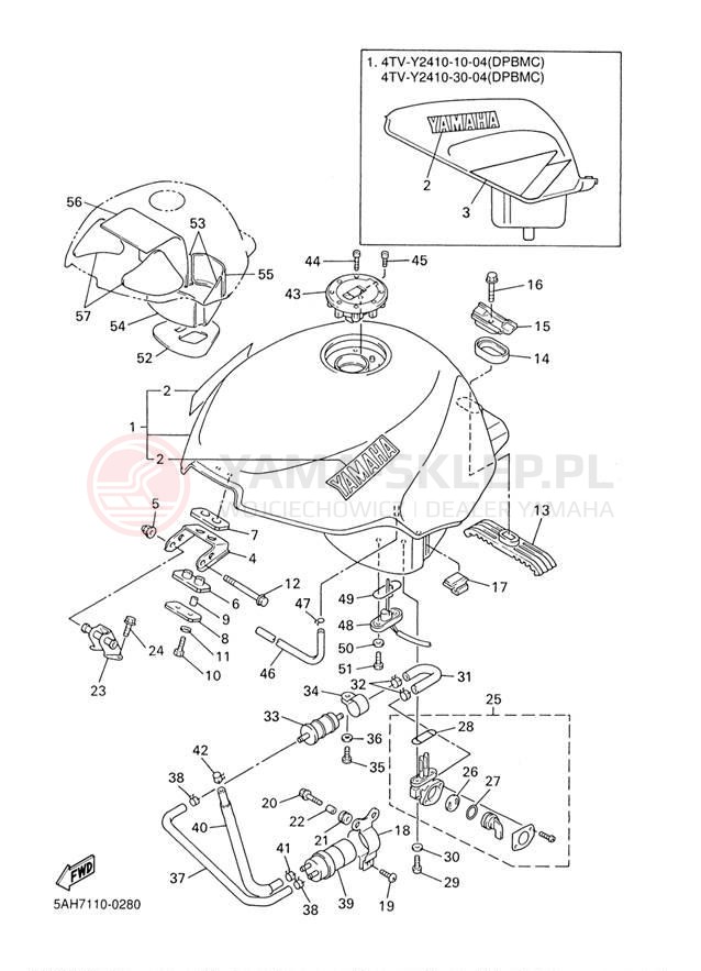 Schemat "zbiornik paliwa" do Yamaha YZF600R YZF600RM/YZF600RMC