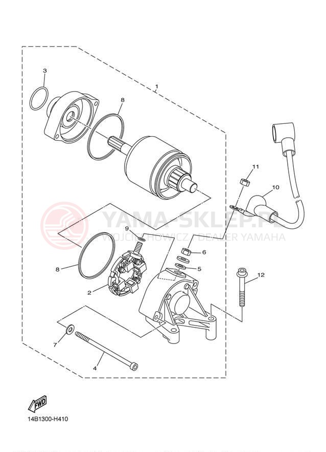 Schemat "rozrusznik" do Yamaha YZFR1 LE YZFR1LEZ/YZFR1LEZC