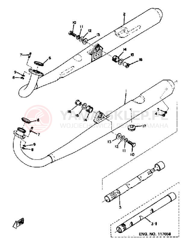 Schemat "Wydech końcowy" do Yamaha DS7