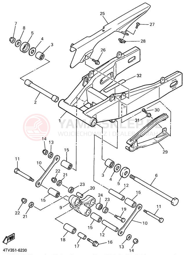 Schemat "wahacz" do Yamaha YZF600RK/YZF600RKC