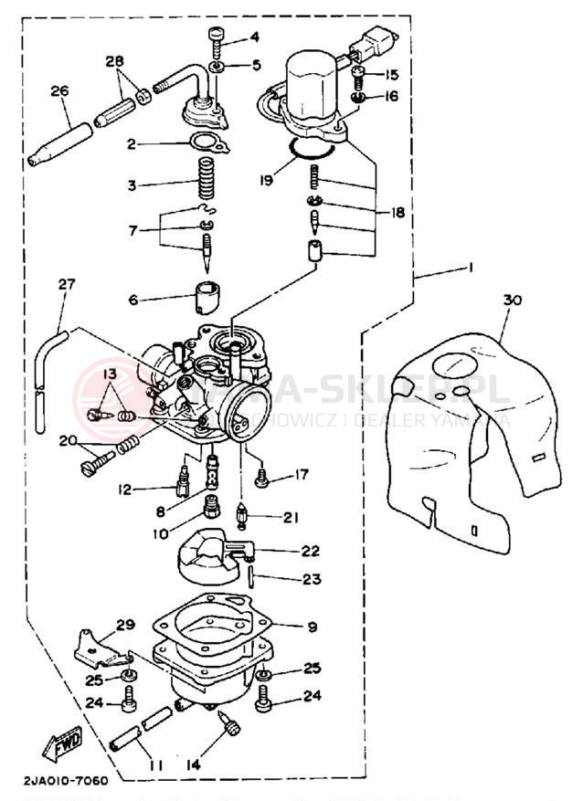 Schemat "Gaźnik" do Yamaha JOG CG50W