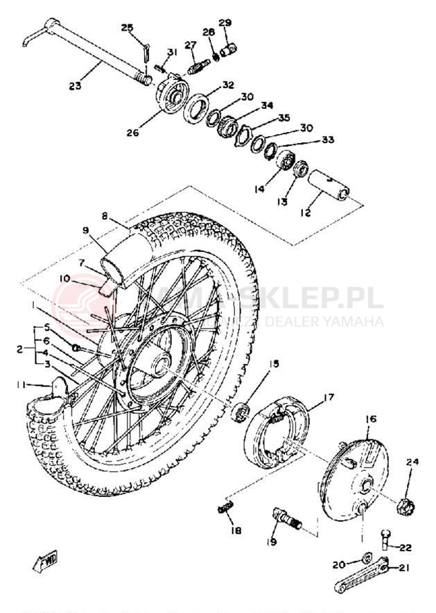 Schemat "Koło przód" do Yamaha IT175E