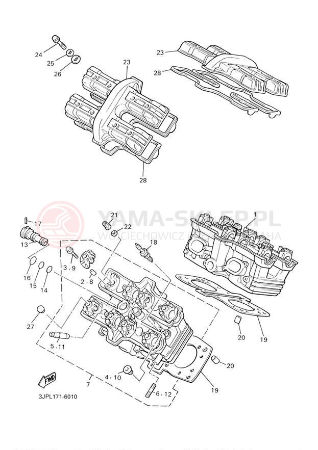 Schemat "głowica" do Yamaha V-MAX VMX12S1/VMX12SC1