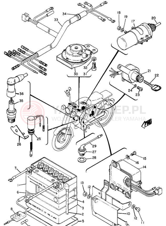 Schemat "układ elektryczny" do Yamaha L5T