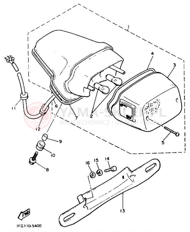 Schemat "lampa tył" do Yamaha MAXIM X XJ700XNC/XJ700XN