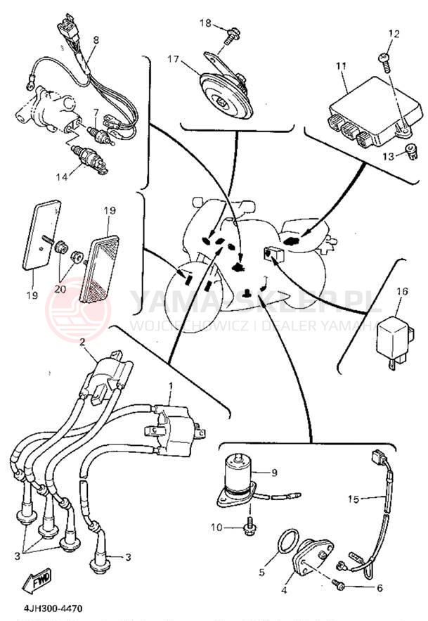 Schemat "układ elektryczny" do Yamaha YZF600RGC