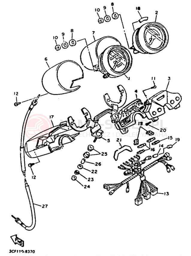 Schemat "licznik" do Yamaha VIRAGO 1100 XV1100D/XV1100DC