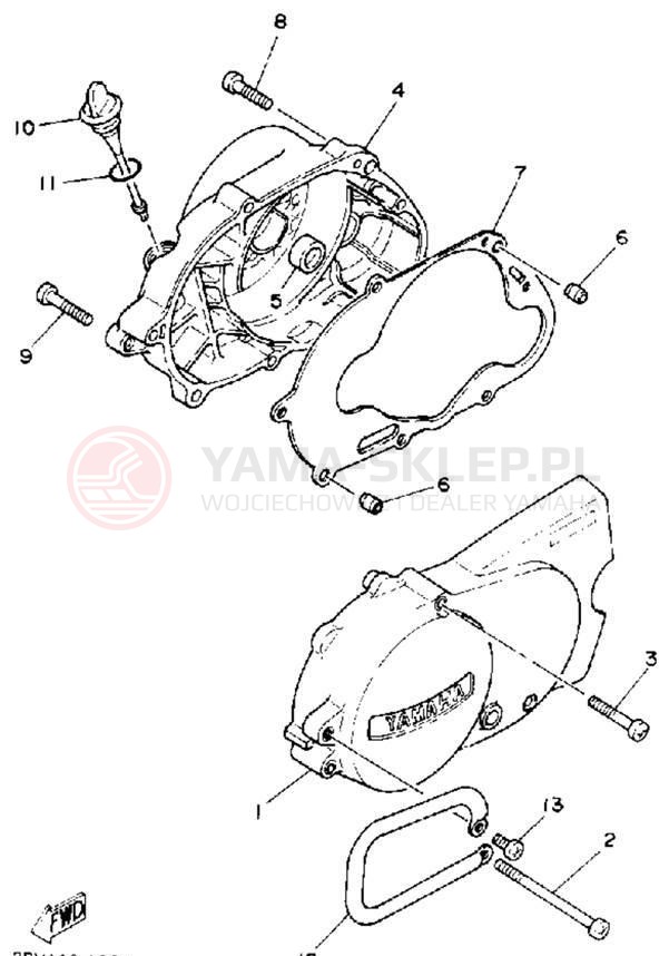 Schemat "Pokrywa silnika" do Yamaha Y-ZINGER PW80D