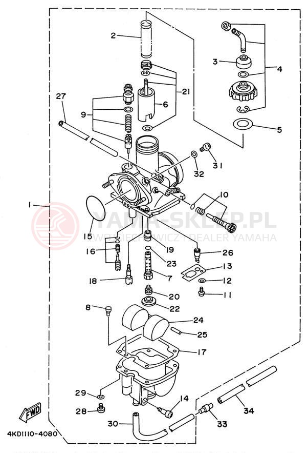 Schemat "Gaźnik" do Yamaha YFB250UH_M/YFB250H_MN