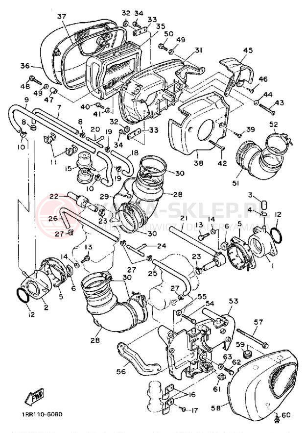 Schemat "Filtr powietrza" do Yamaha VIRAGO 700 XV700CSC/XV700CS