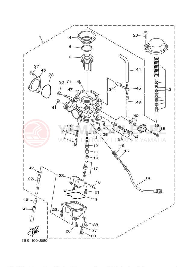 Schemat "Gaźnik" do Yamaha RAPTOR 350 YFM35RZW