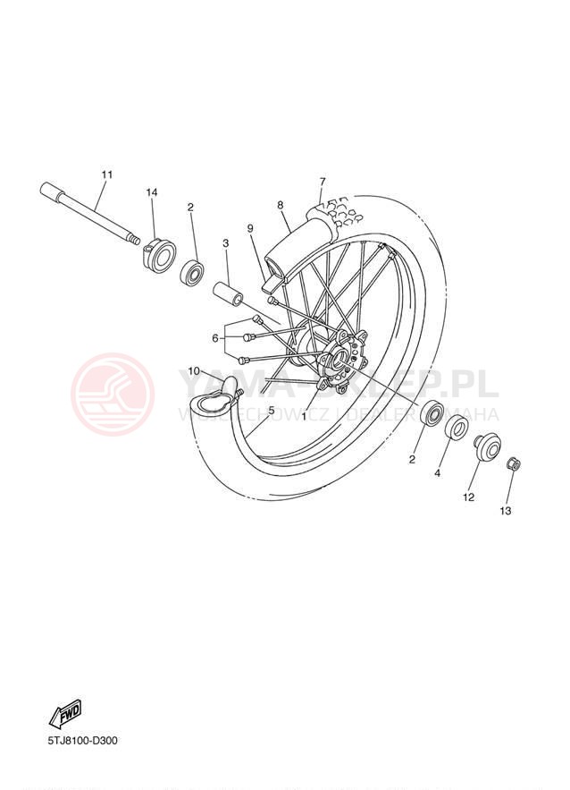 Schemat "Koło przód" do Yamaha WR250F WR250FT