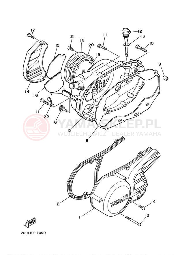 Schemat "Pokrywa silnika" do Yamaha BANSHEE YFZ350N
