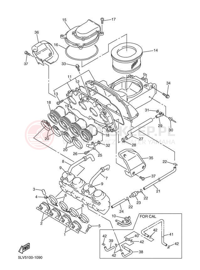 Schemat "Wtrysk paliwa" do Yamaha FZ1 FZS1000P/FZS1000PC