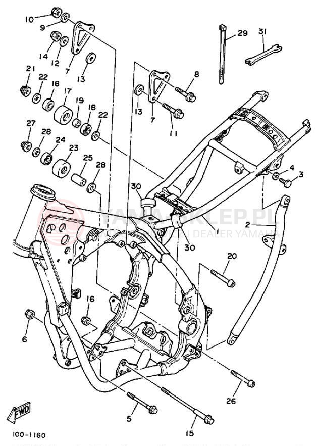 Schemat "rama" do Yamaha WR250ZB