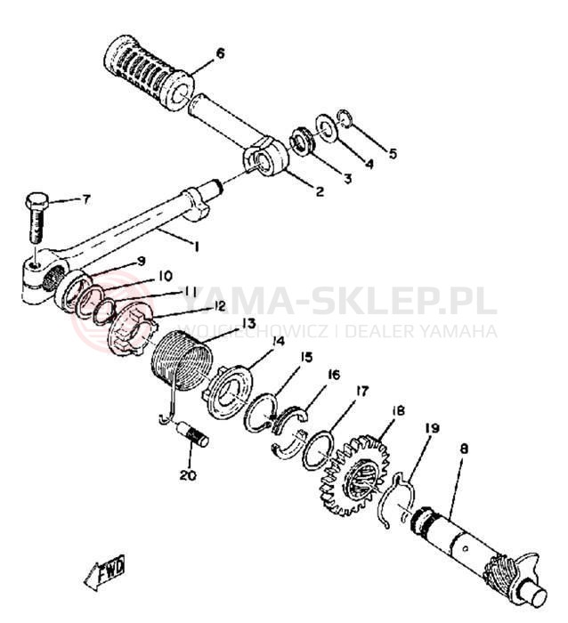 Schemat "kopniak" do Yamaha AT1E/AT1M