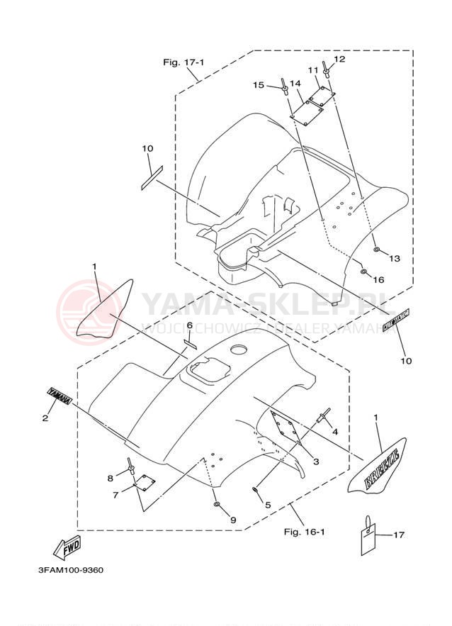 Schemat "naklejki" do Yamaha BREEZE YFA1M/YFA1MC