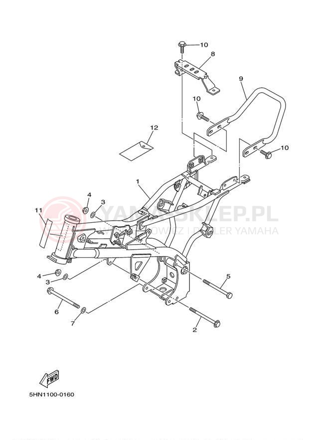 Schemat "rama" do Yamaha TTR90 TTR90M/TTR90MC