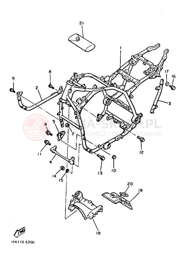 Schemat "rama" do Yamaha V-MAX 1200 VMX12B/VMX12BC