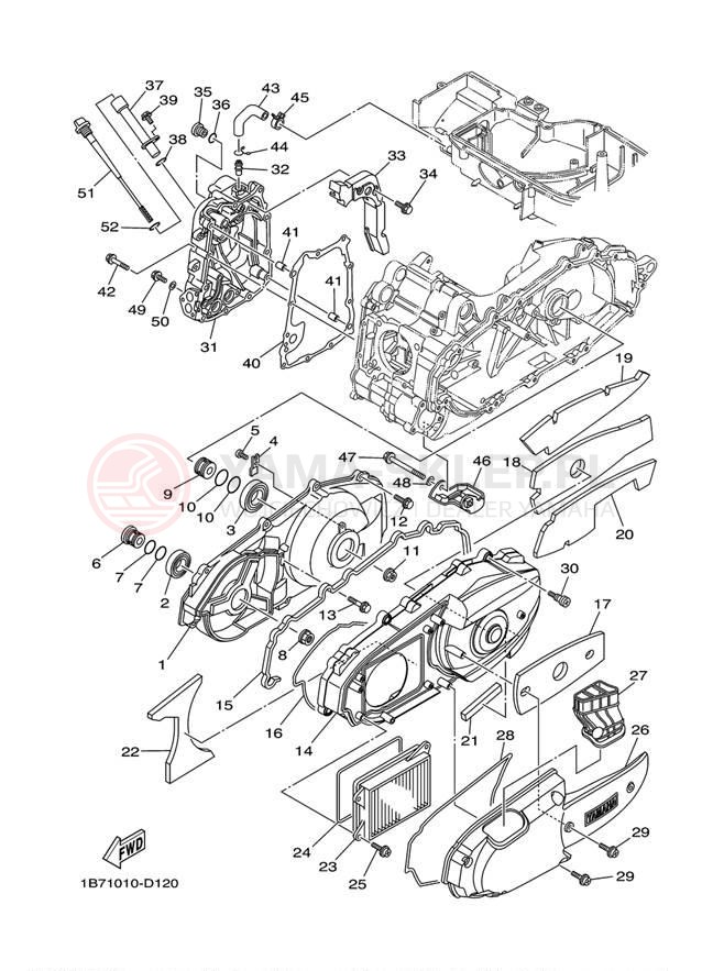 Schemat "Pokrywa silnika" do Yamaha MORPHOUS CP250W