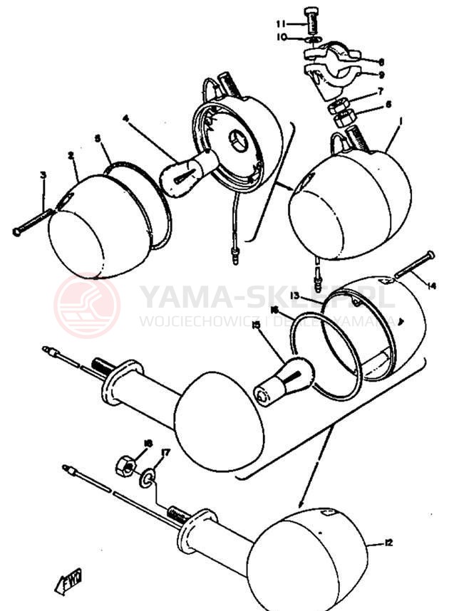 Schemat "kierunkowskazy" do Yamaha HT1