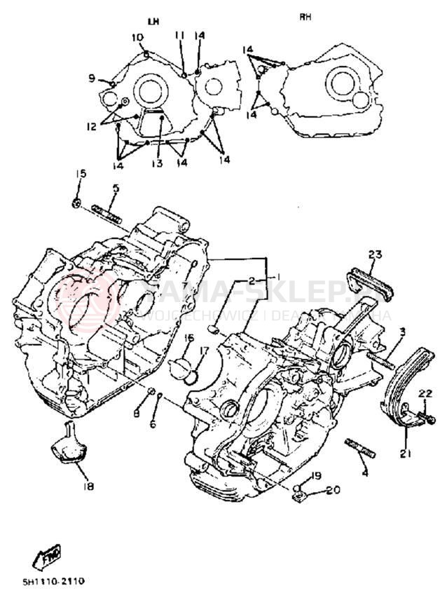 Schemat "Obudowa silnika" do Yamaha XV920RJ