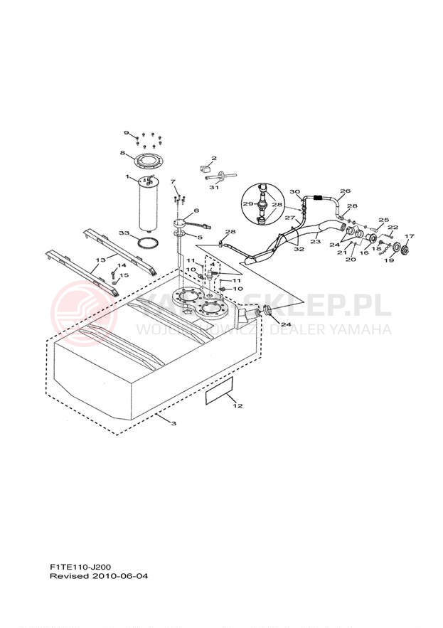 Schemat "zbiornik paliwa" do Yamaha AR210 FRT1100AJ