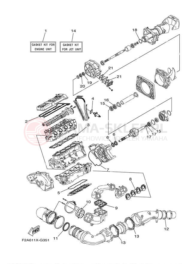 Schemat "Zestaw naprawczy" do Yamaha 212SS FAT1100BLG