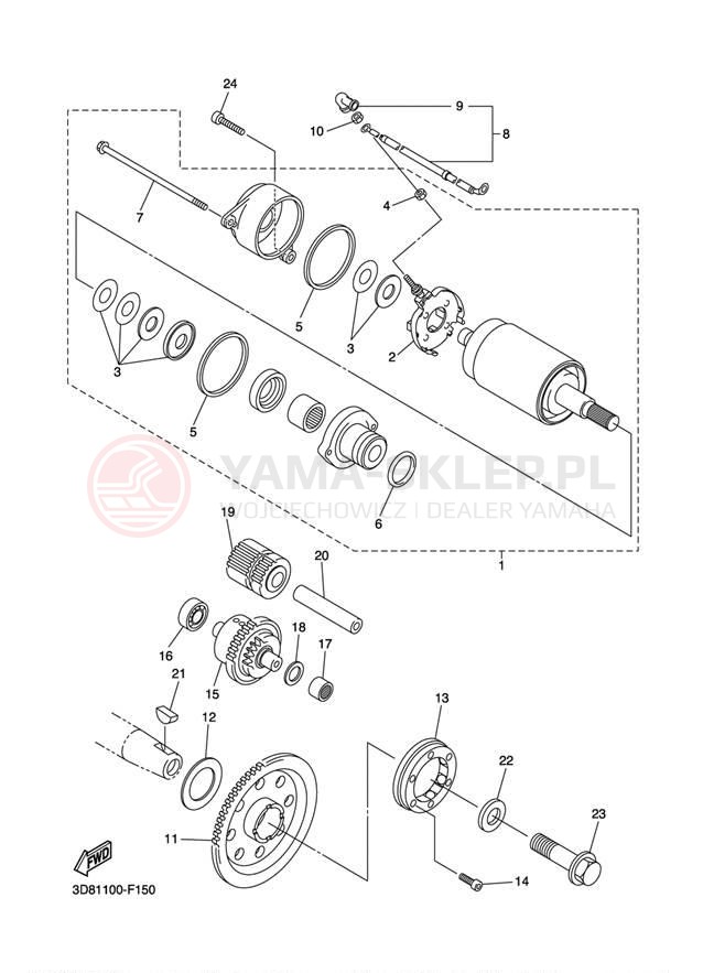 Schemat "rozrusznik" do Yamaha V STAR 1300 XVS13AW/XVS13AWC