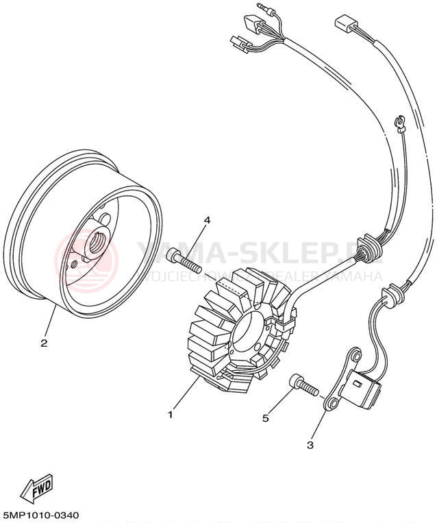 Schemat "prądnica" do Yamaha XT225 XT225N/XT225NC
