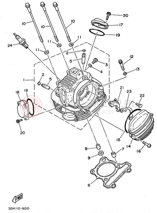 Schemat "głowica" do Yamaha YFB250FWF