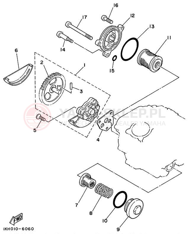 Schemat "Pompa olejowa" do Yamaha SEROW XT225L/XT225LC