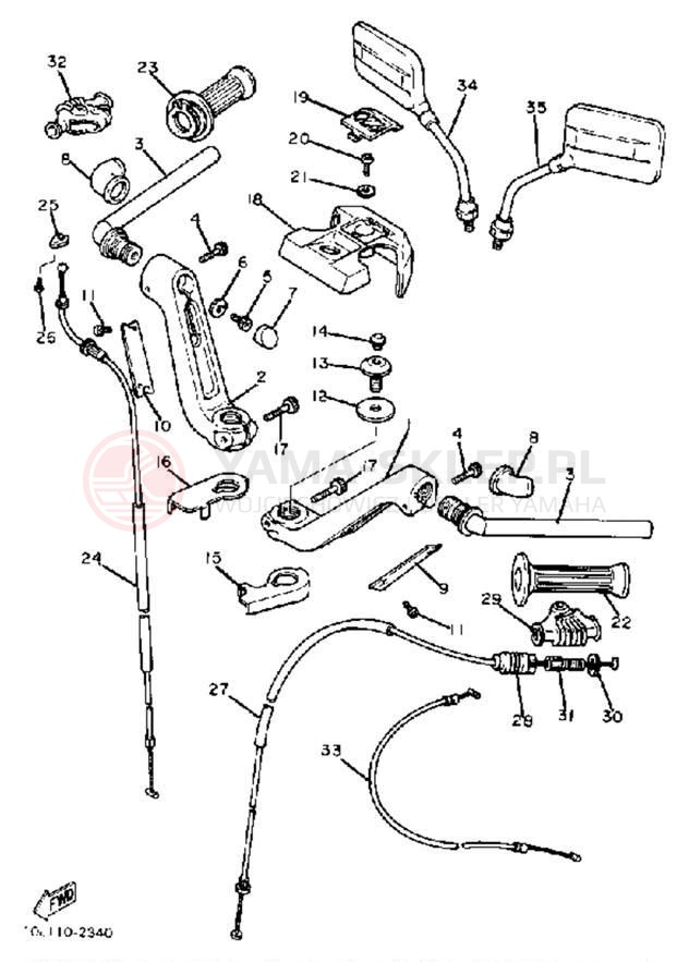 Schemat "Kierownica i osprzęt" do Yamaha XV920J